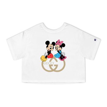 Gucci Mickey Mouse And Minnie Mouse Couple Champion Women Cropped T-Shirt CTB2334