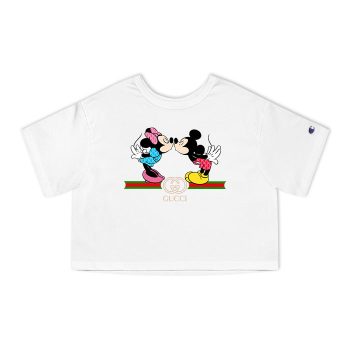 Gucci Mickey Mouse And Minnie Mouse Couple Champion Women Cropped T-Shirt NTB2182
