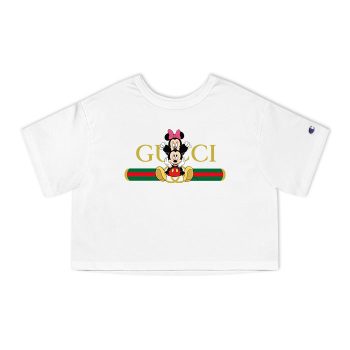 Gucci Mickey Mouse And Minnie Mouse Couple Champion Women Heritage Cropped T-Shirt CTB004