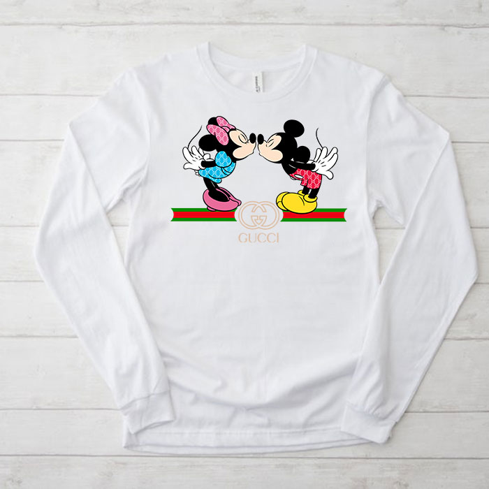 Gucci Mickey Mouse And Minnie Mouse Couple Unisex & Kid Long Sleeve Tee NTB2353