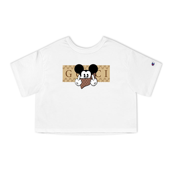 Gucci Mickey Mouse Champion Women Cropped T-Shirt CTB2336