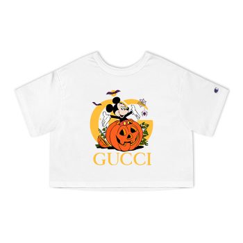 Gucci Mickey Mouse Halloween Champion Women Heritage Cropped T-Shirt CTB013