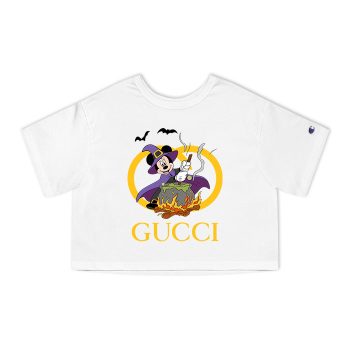 Gucci Mickey Mouse Halloween Champion Women Heritage Cropped T-Shirt CTB017