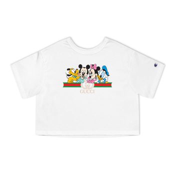 Gucci Mickey Mouse Kid And Friend Champion Women Heritage Cropped T-Shirt CTB010