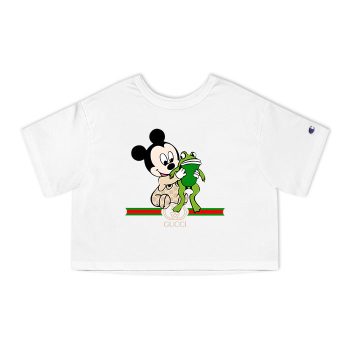 Gucci Mickey Mouse Kid And Frog Champion Women Heritage Cropped T-Shirt CTB008