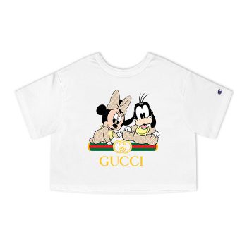 Gucci Minnie Mouse And Goofy Kid Champion Women Cropped T-Shirt CTB2338