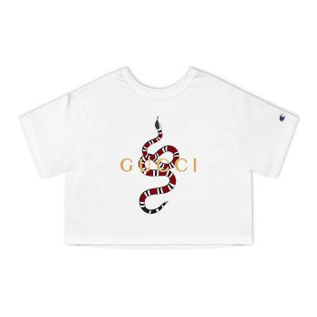 Gucci Snake Logo Champion Women Cropped T-Shirt NTB2193