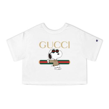 Gucci Snoopy Champion Women Heritage Cropped T-Shirt CTB058