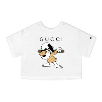 Gucci Snoopy Dabbing Champion Women Heritage Cropped T-Shirt CTB057