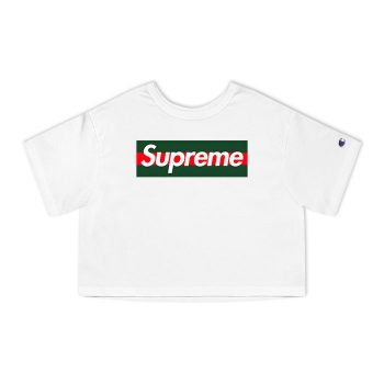 Gucci Supreme Logo Champion Women Cropped T-Shirt NTB2196