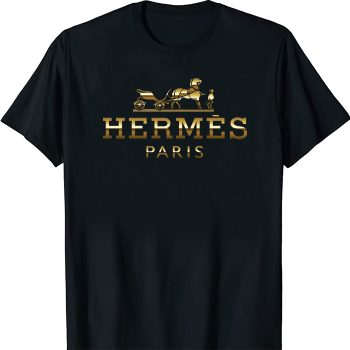 Hermes Paris Horse Gold Original Logo Unisex T-Shirt TTB2929