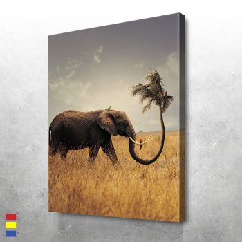 Inequality Elephant the Lively Canvas Poster Print Wall Art Decor of Luxury Art and Vibrant Expression