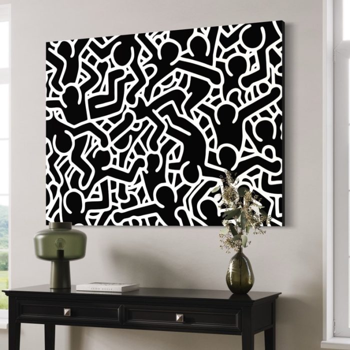 Keith Haring Love Canvas Pop Art Canvas Wall Decor Black And White Art Banksy Alec Monopoly