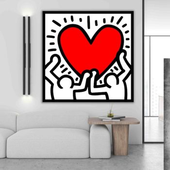 Keith Haring Love Canvas Pop Art Canvas Wall Decor Colourful Art