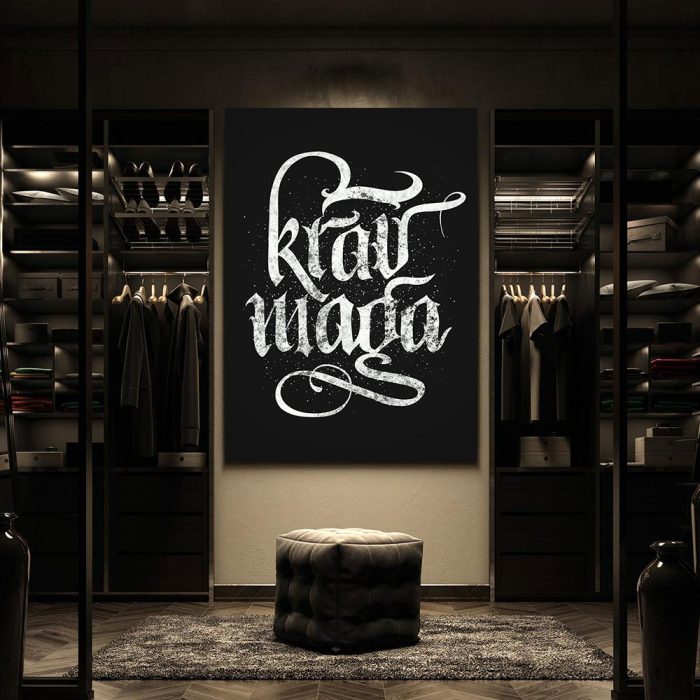 Krav Maga Black Lettering Canvas Poster Prints - Wall Art Decor For Fan M3791