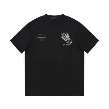LV Black All Over Logo Tee Unisex T-Shirt FTS332