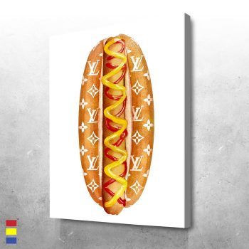 LV Hotdog Eleanor Morris' Perfect Fusion Of High Fashion And Everyday Delight Canvas Poster Print Wall Art Decor