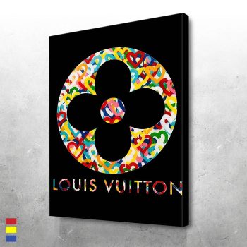 LV Love Flower Reviving Pop Culture Icons with a Splash of Color Canvas Poster Print Wall Art Decor