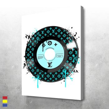 LV Record Baby Blue Ideal Paintings with a Timeless Flair Canvas Poster Print Wall Art Decor