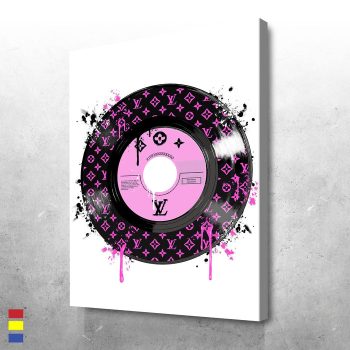 LV Record Pink a Fusion of Modern and Classic Art Canvas Poster Print Wall Art Decor