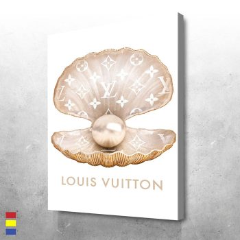 LV Shell the Magic of Pearls in High Fashion Branding Canvas Poster Print Wall Art Decor