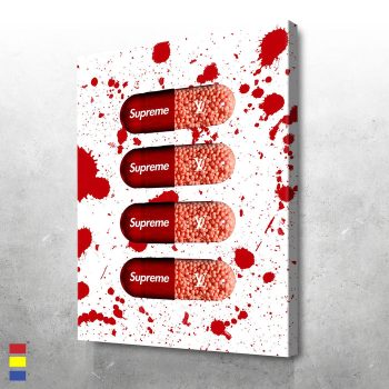 LV Supreme Pill Iconic Portraits and Pop Culture Canvas Poster Print Wall Art Decor