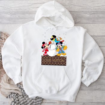 Louis Vuitton Chrismate Minnie Mouse Mickey Mouse Donald Duck Unisex Pullover Hoodie NTB2278