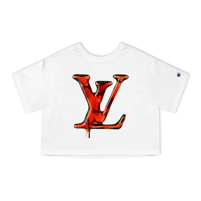 Louis Vuitton Logo Luxury Candy Champion Women Cropped T-Shirt NTB2153