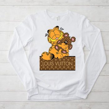 Louis Vuitton Logo Luxury Canvas Pattern Garfield Teddy Bear Unisex & Kid Long Sleeve Tee LTB2602
