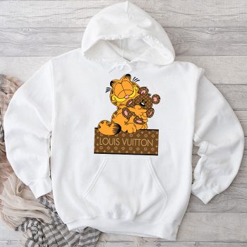 Louis Vuitton Logo Luxury Canvas Pattern Garfield Teddy Bear Unisex Pullover Hoodie HTB2602