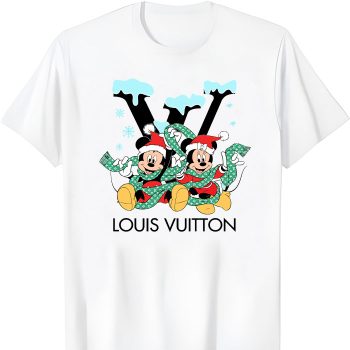 Louis Vuitton Logo Luxury Christmas Mickey Mouse Minnie Mouse Unisex T-Shirt NTB2660