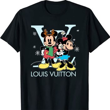 Louis Vuitton Logo Luxury Christmas Mickey Mouse Minnie Mouse Unisex T-Shirt NTB2661