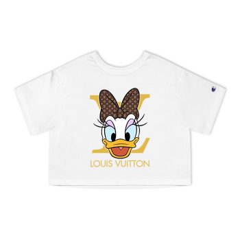 Louis Vuitton Logo Luxury Daisy Duck Champion Women Cropped T-Shirt CTB2349