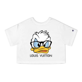 Louis Vuitton Logo Luxury Donald Duck Champion Women Cropped T-Shirt CTB2359