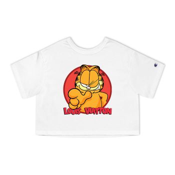 Louis Vuitton Logo Luxury Garfield Champion Women Cropped T-Shirt CTB2371