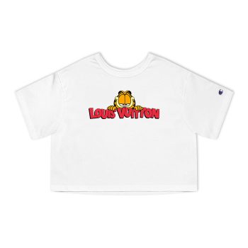 Louis Vuitton Logo Luxury Garfield Champion Women Cropped T-Shirt CTB2374