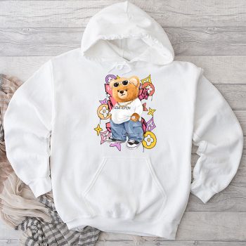 Louis Vuitton Logo Luxury Graffiti Teddy Bear Unisex Pullover Hoodie NTB2299