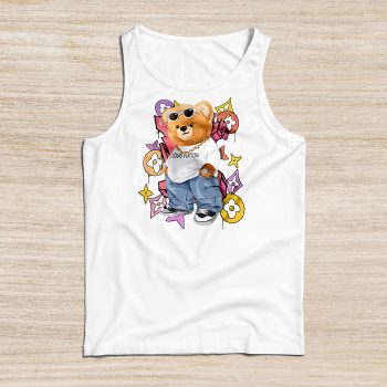 Louis Vuitton Logo Luxury Graffiti Teddy Bear Unisex Tank Top NTB2533