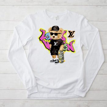 Louis Vuitton Logo Luxury Grafity Teddy Bear Unisex & Kid Long Sleeve Tee NTB2373