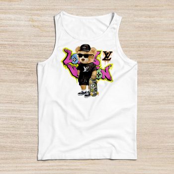 Louis Vuitton Logo Luxury Grafity Teddy Bear Unisex Tank Top NTB2528
