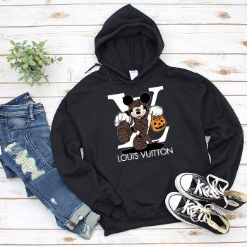 Louis Vuitton Logo Luxury Halloween Mickey Mouse Unisex Pullover Hoodie TB134