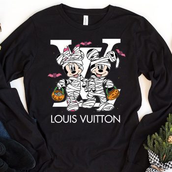 Louis Vuitton Logo Luxury Halloween Minnie Mouse Mickey Mouse Unisex & Kid Long Sleeve Tee TBL112