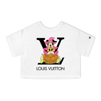 Louis Vuitton Logo Luxury Halloween Pumpkin Minnie Mouse Champion Women Heritage Cropped T-Shirt CTB103