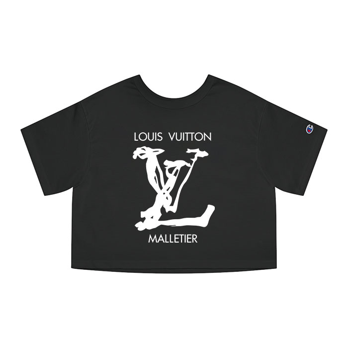 Louis Vuitton Logo Luxury Malletier Champion Women Heritage Cropped T-Shirt CTB201