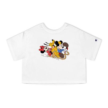 Louis Vuitton Logo Luxury Mickey Mouse Minie Mouse Pluto Champion Women Cropped T-Shirt NTB2122