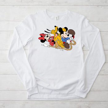 Louis Vuitton Logo Luxury Mickey Mouse Minie Mouse Pluto Unisex & Kid Long Sleeve Tee NTB2372