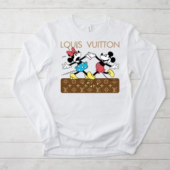 Louis Vuitton Logo Luxury Mickey Mouse Minnie Mouse Dance Unisex & Kid Long Sleeve Tee NTB2361