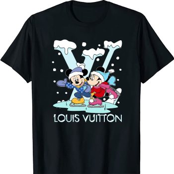 Louis Vuitton Logo Luxury Mickey Mouse Minnie Mouse Unisex T-Shirt NTB2691
