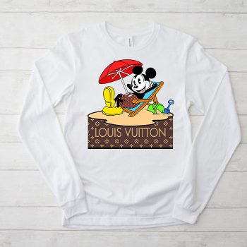 Louis Vuitton Logo Luxury Mickey Mouse Surf Unisex & Kid Long Sleeve Tee NTB2364