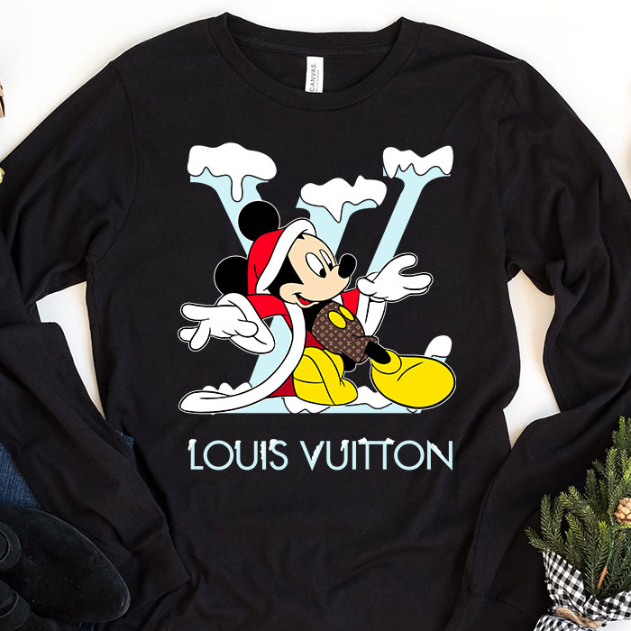Louis Vuitton Logo Luxury Mickey Mouse Unisex & Kid Long Sleeve Tee NTB2359